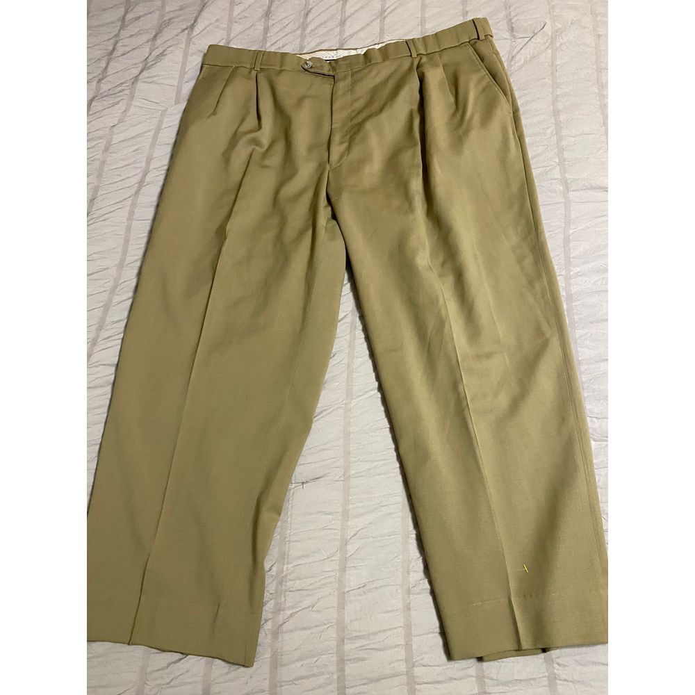 Ballin Comfort-EZE Men's Classic Beige Dress Pants‎ Pleated  Trousers Size 42